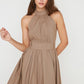 Taba Halter Neck Ruffle Dress