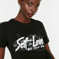 Black Printed Basic Knitted T-Shirt