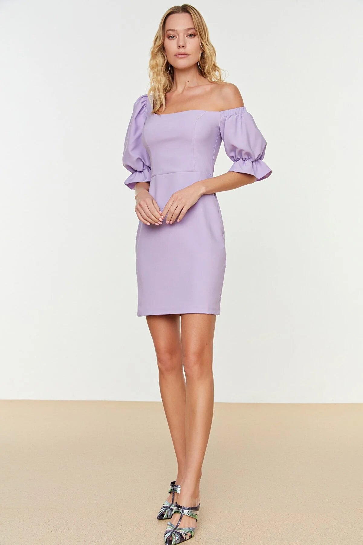Lilac Poplin Detailed Dress