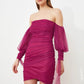 Fuchsia Sleeve Detailed Dress