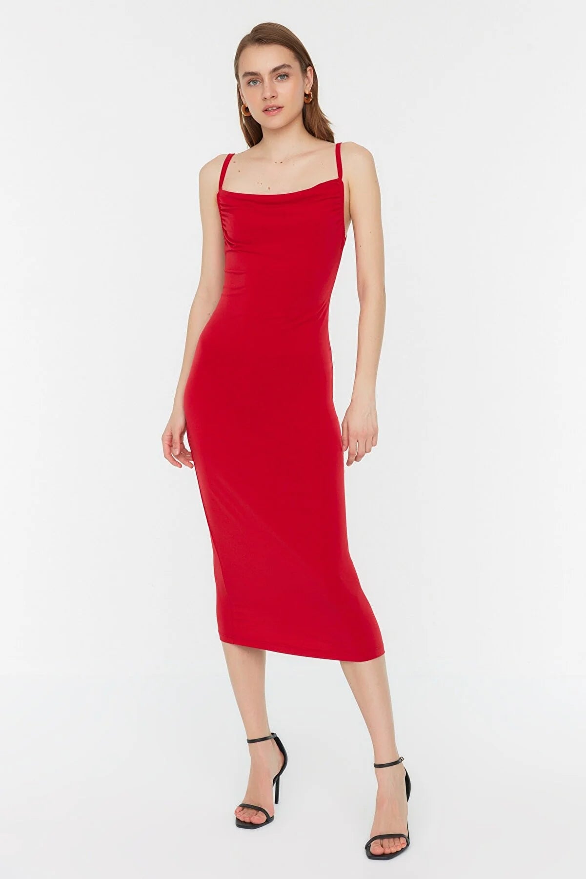 Red Collar Knitted Dress