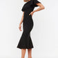 Black Ruffle Midi Dress
