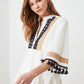 White Embroidery and Tassel Detailed Dress