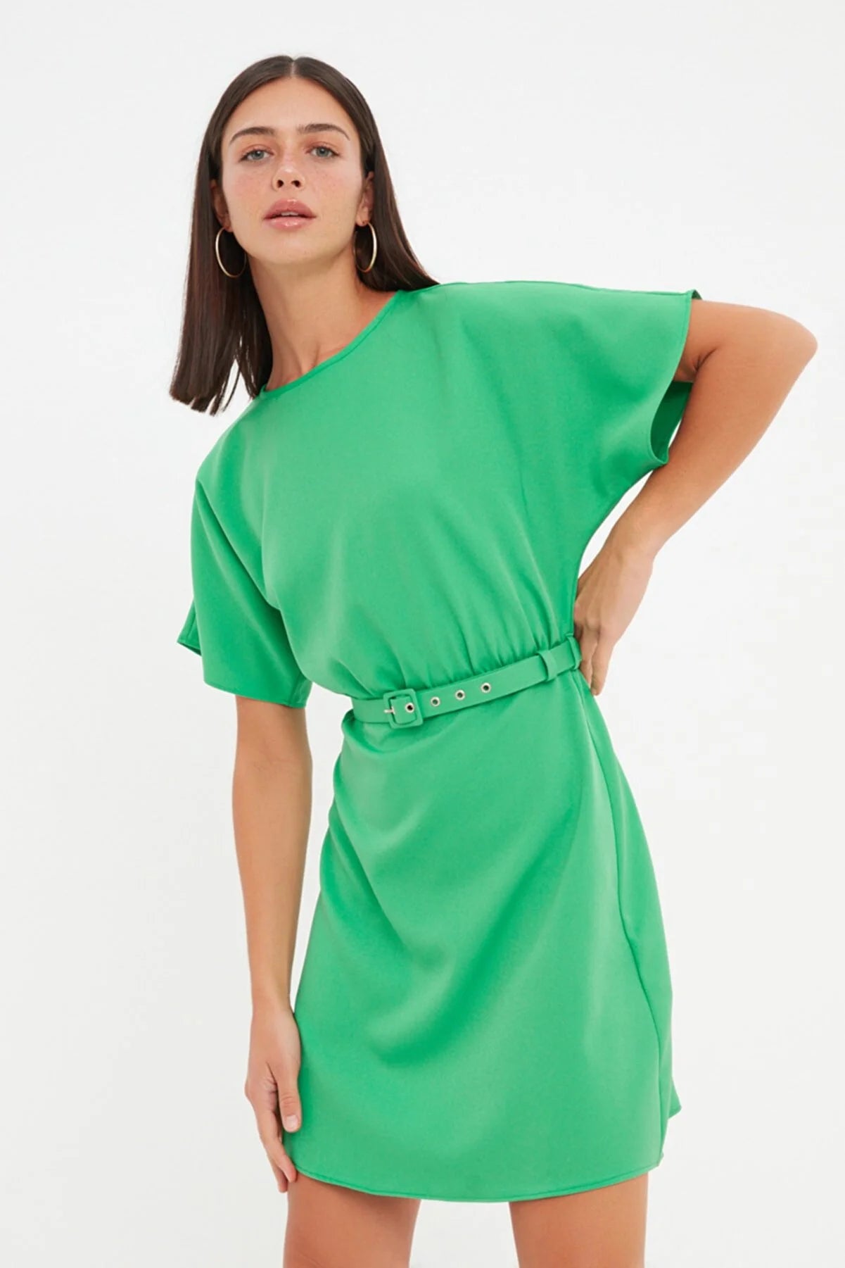 Green Belted Dress