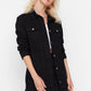Black Long Basic Denim Jacket