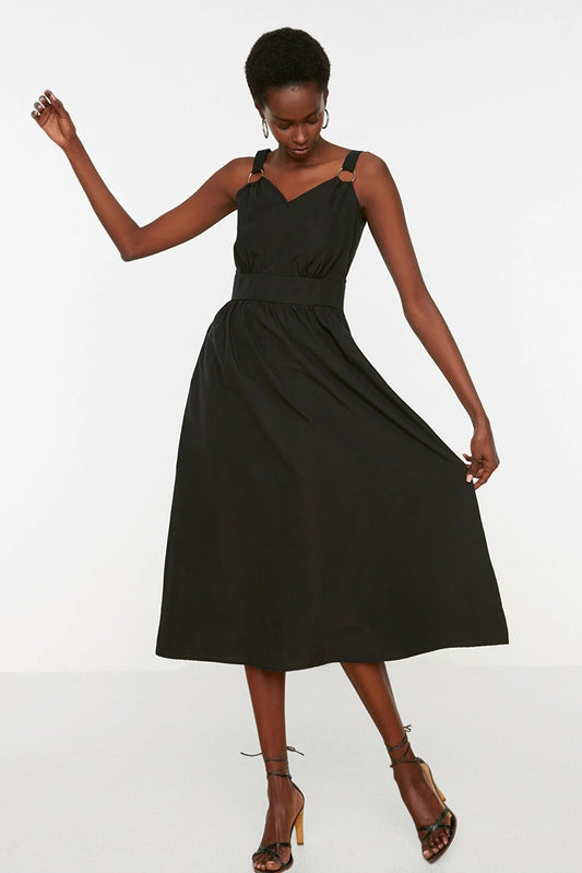 Black Strap Detailed Dress