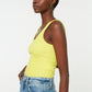 Yellow Ribbed Basic Knitted Singlet