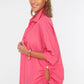 Fuchsia Pleated Woven Beach Shirt