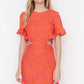 Orange Cut Out Detailed Dress
