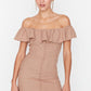 Camel Petite Frilly Dress