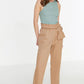 Mint Halter Collar Corduroy Crop Knitted Singlet
