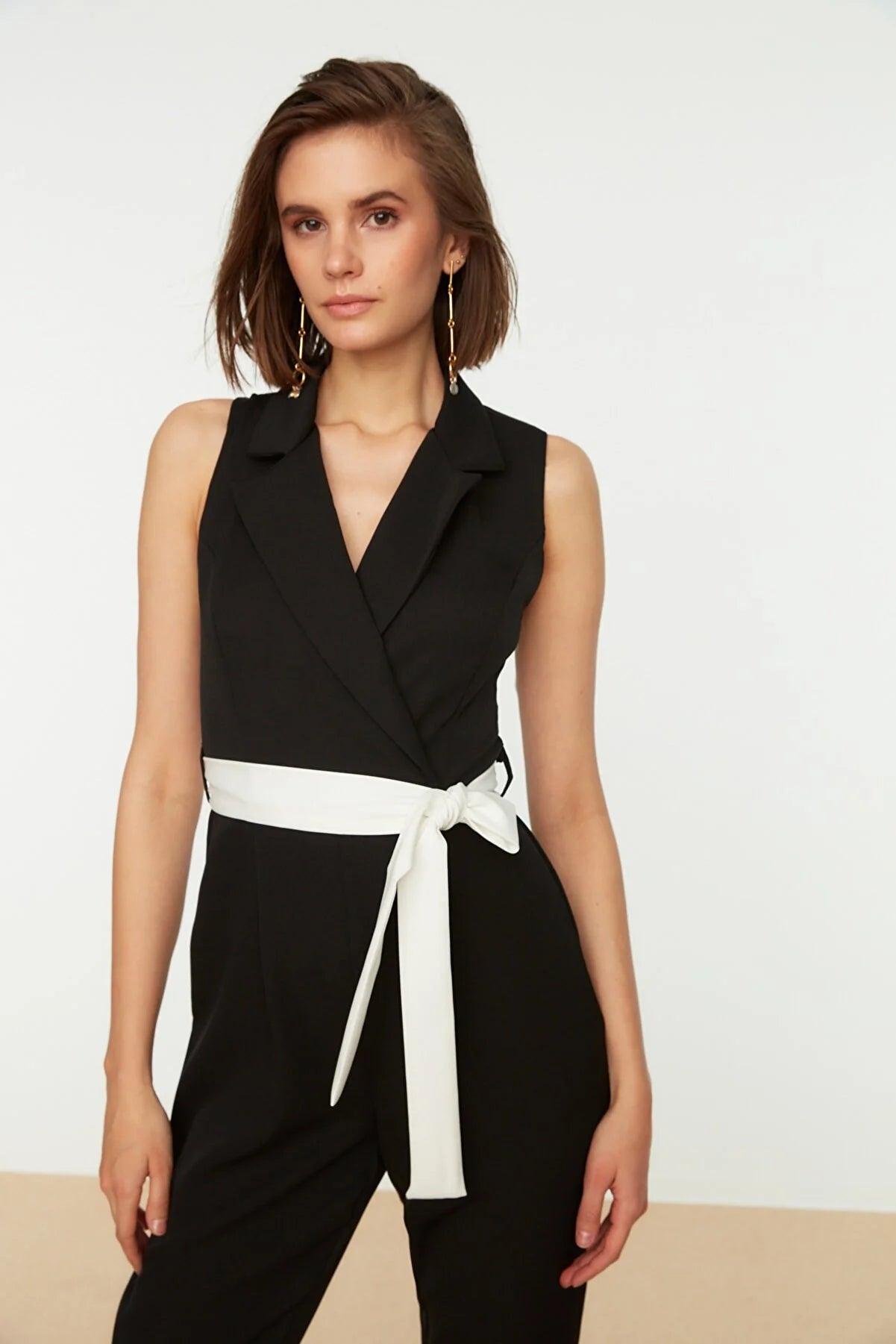 Black Belted Jumpsuit