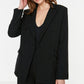 Black Button Detailed Blazer Jacket