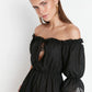 Black Carmen Collar Beach Dress