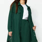 Dark Green Pocket Detailed Snap Closure Shirt-Pants Woven Suit