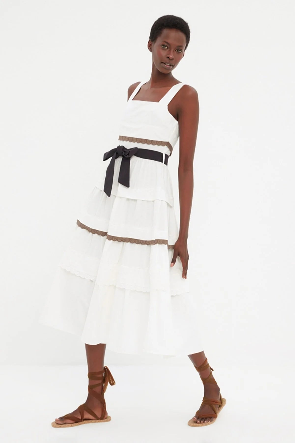 White Lace Detailed Dress