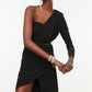 Black Draped Detailed Dress