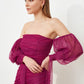 Fuchsia Sleeve Detailed Dress