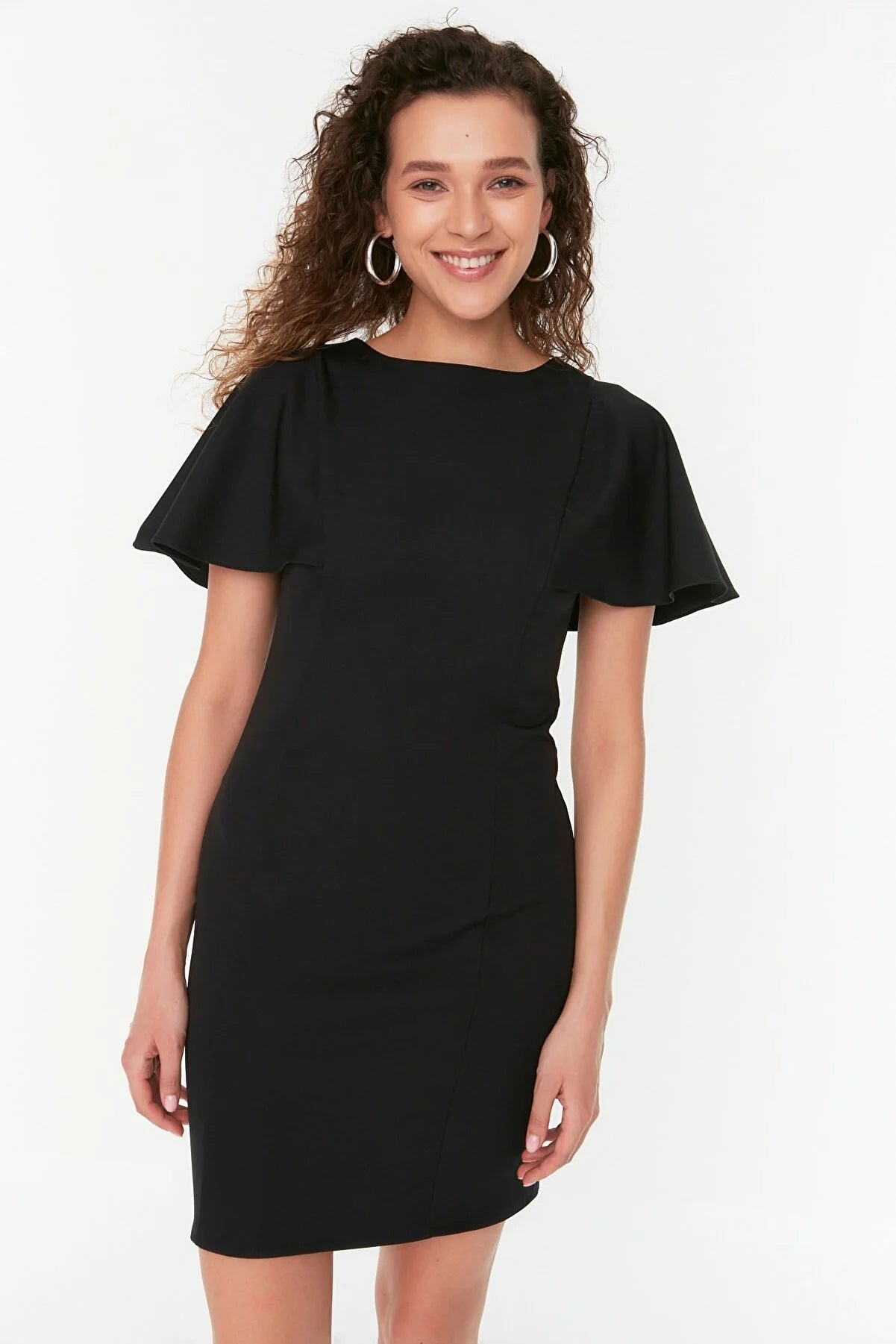 Black Sleeve Detailed Dress