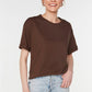 Brown Back Printed Loose Pattern Knitted T-Shirt