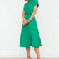 Green Belted Sleeve Detailed Dress