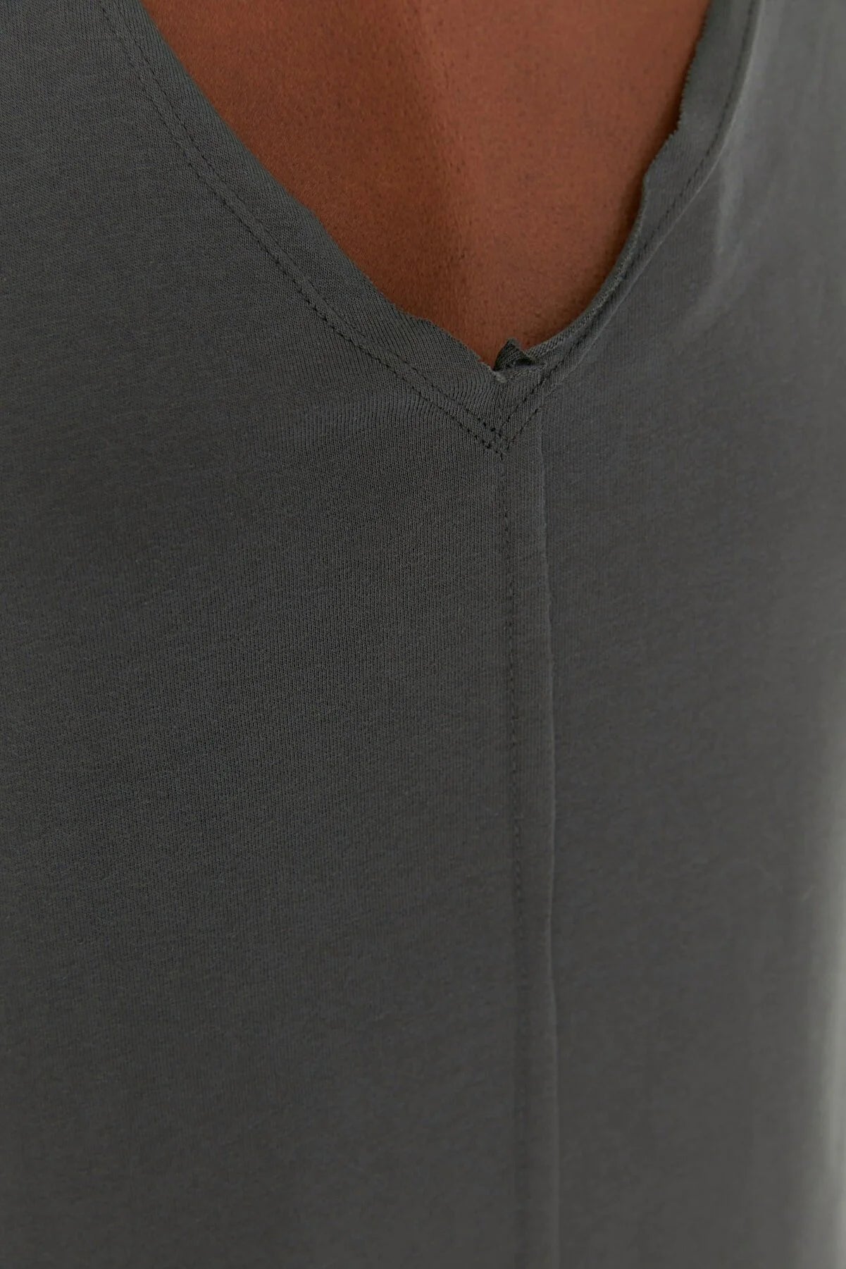 Smoked V-Neck Maxi Length Knitted Dress