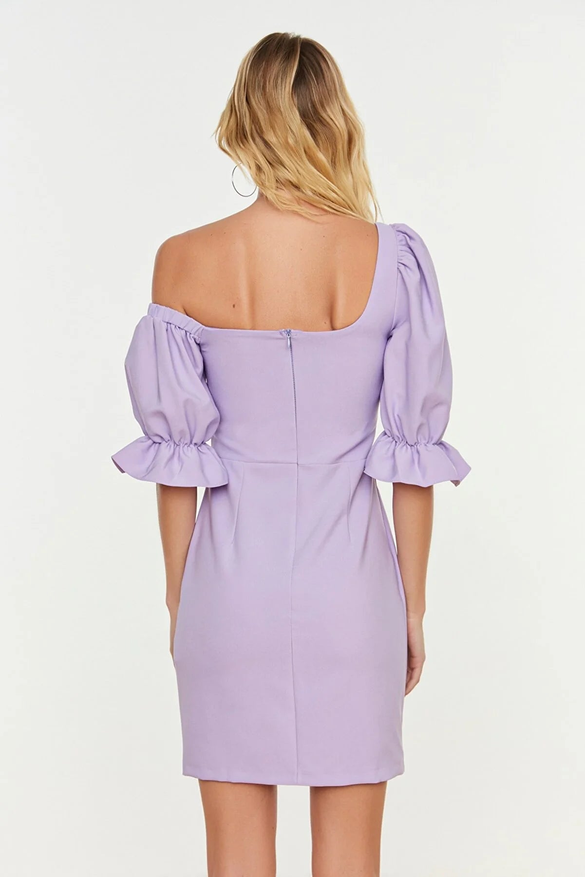 Lilac Poplin Detailed Dress