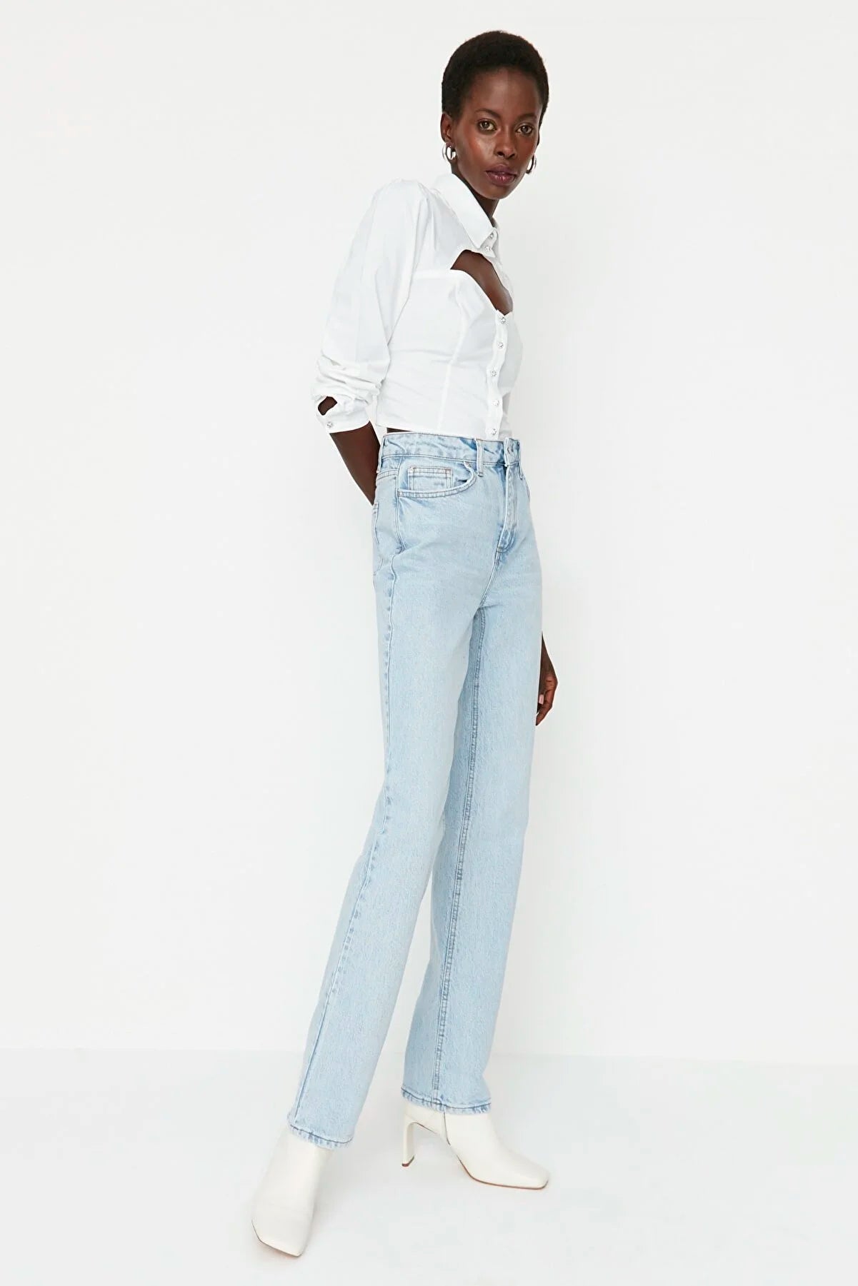 Light Blue High Waist Bootcut Jeans