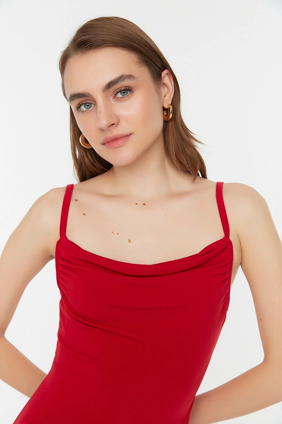 Red Collar Knitted Dress