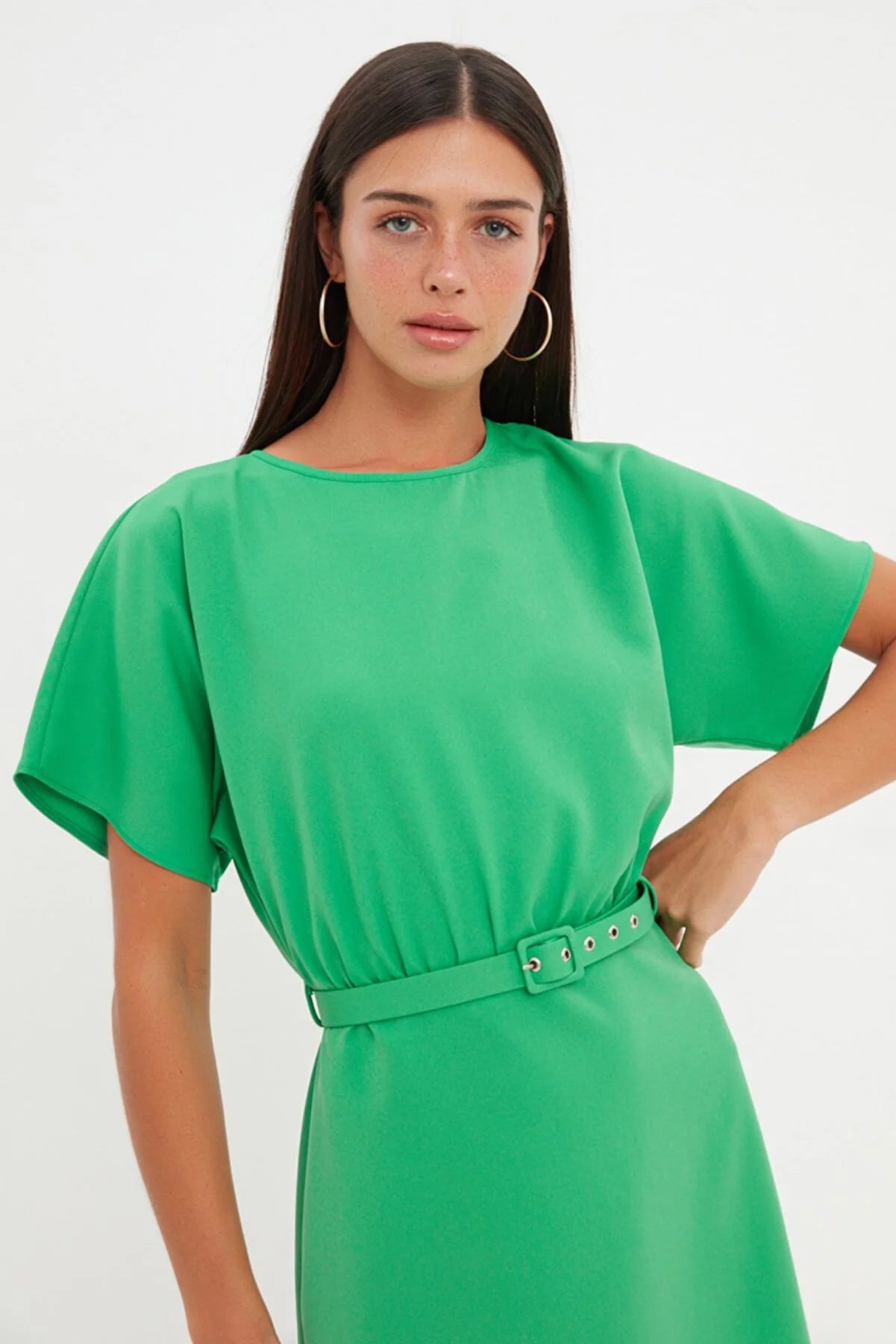 Green Belted Dress