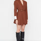 Sagaza Studio Brown Belt Detailed Dress