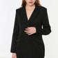 Black Button Detailed Blazer Jacket