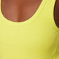 Yellow Ribbed Basic Knitted Singlet