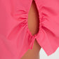 Fuchsia Pleated Woven Beach Shirt