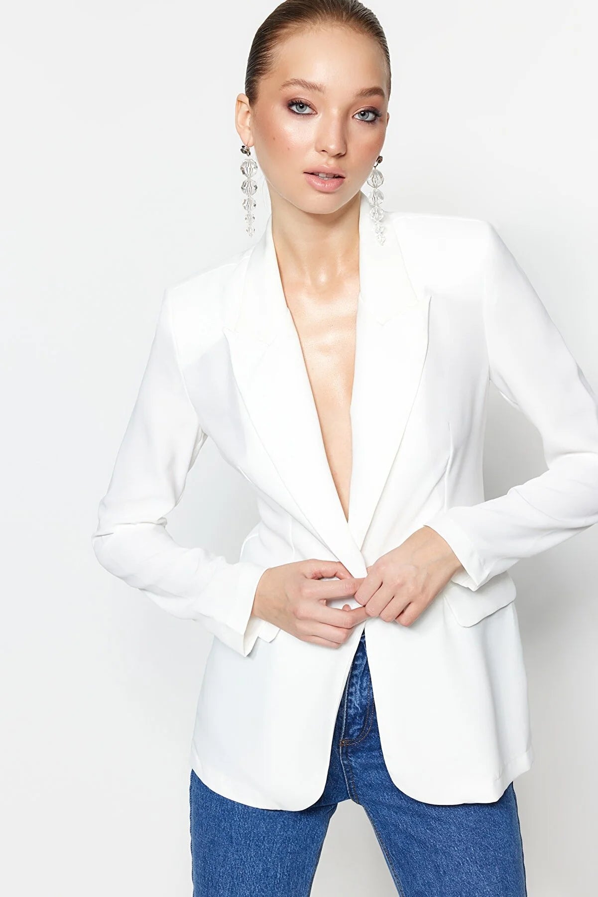 Ecru Back Detailed Jacket