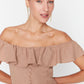 Camel Petite Frilly Dress