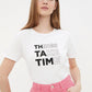 T-Shirt e thurur me stampa të bardha