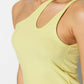Yellow One-Shoulder Corduroy Knitted Blouse