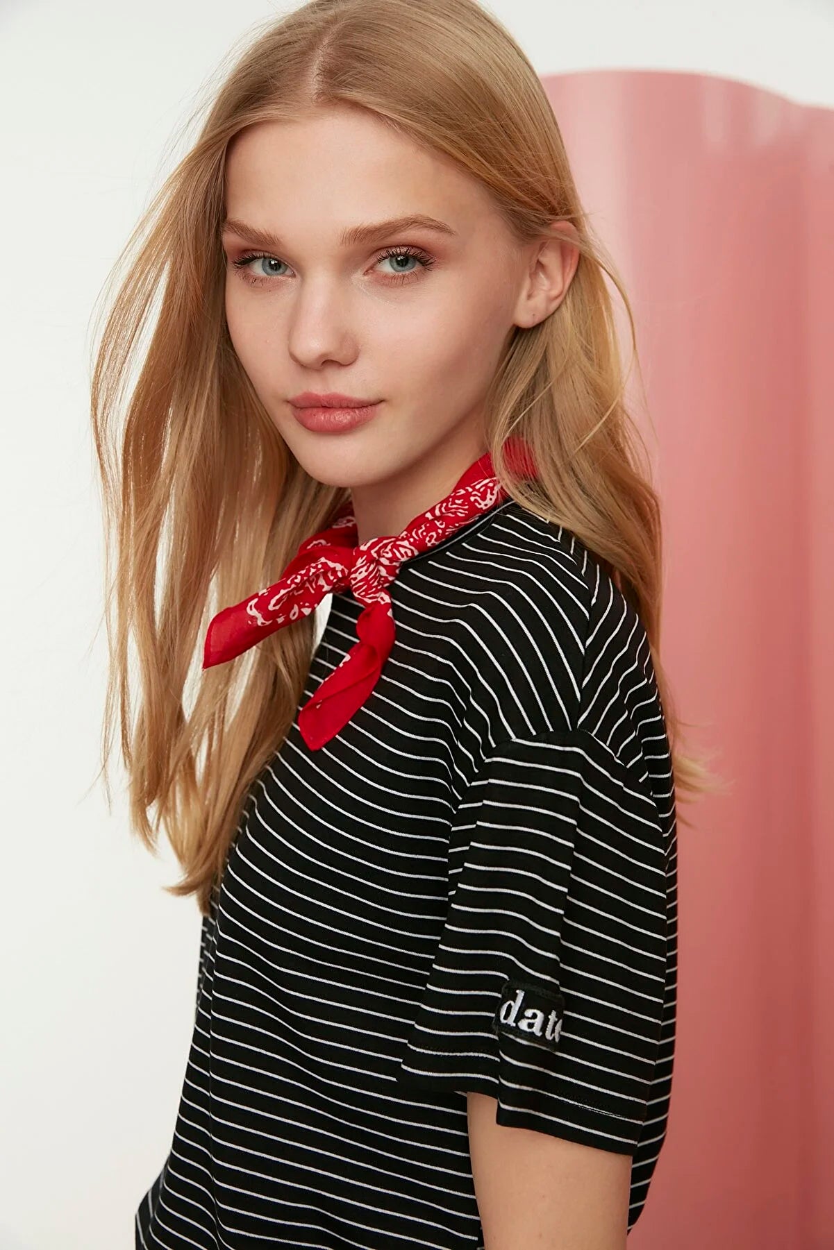 Black Striped Loose Knitted T-Shirt