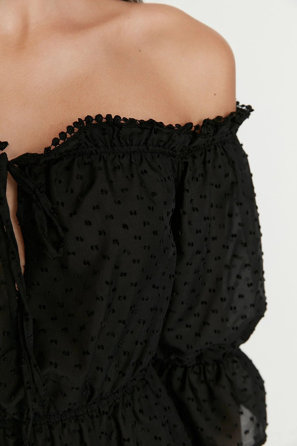 Black Carmen Collar Beach Dress