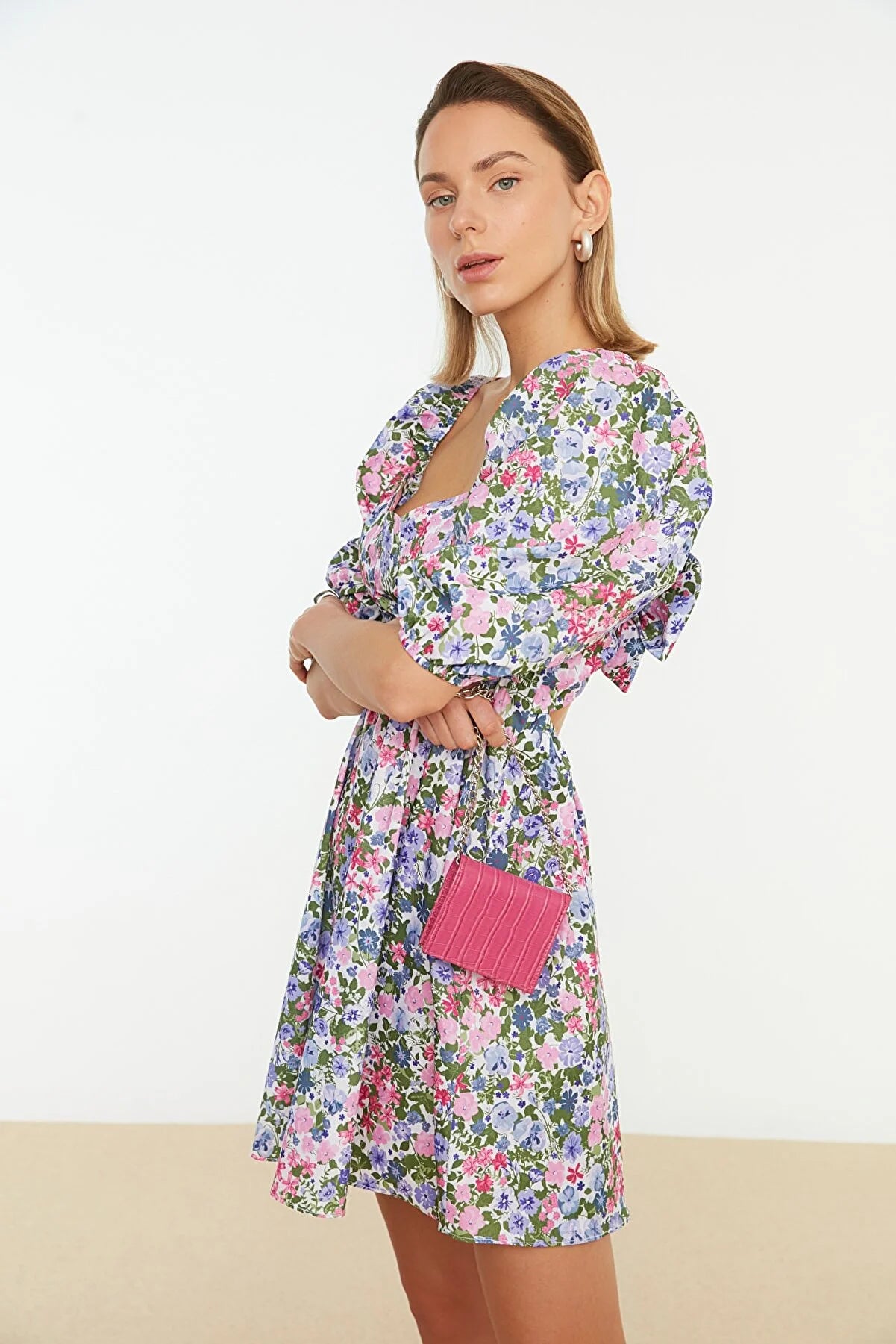 Multicolored Back Detailed Dress