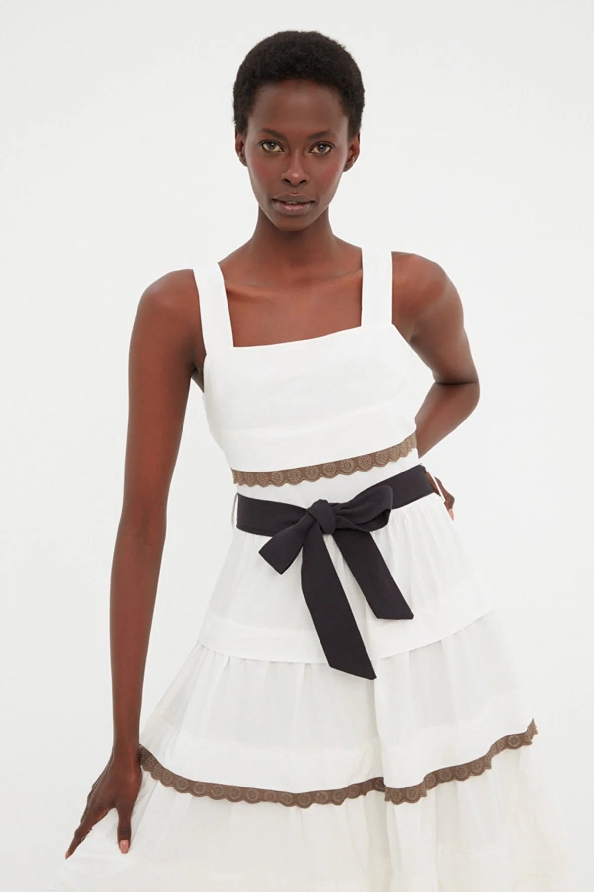 White Lace Detailed Dress