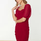 Claret Red Draped Dress