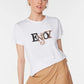 White Printed Basic Knitted T-Shirt