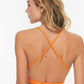 Orange Ruffle Detailed Linen Blend Blouse