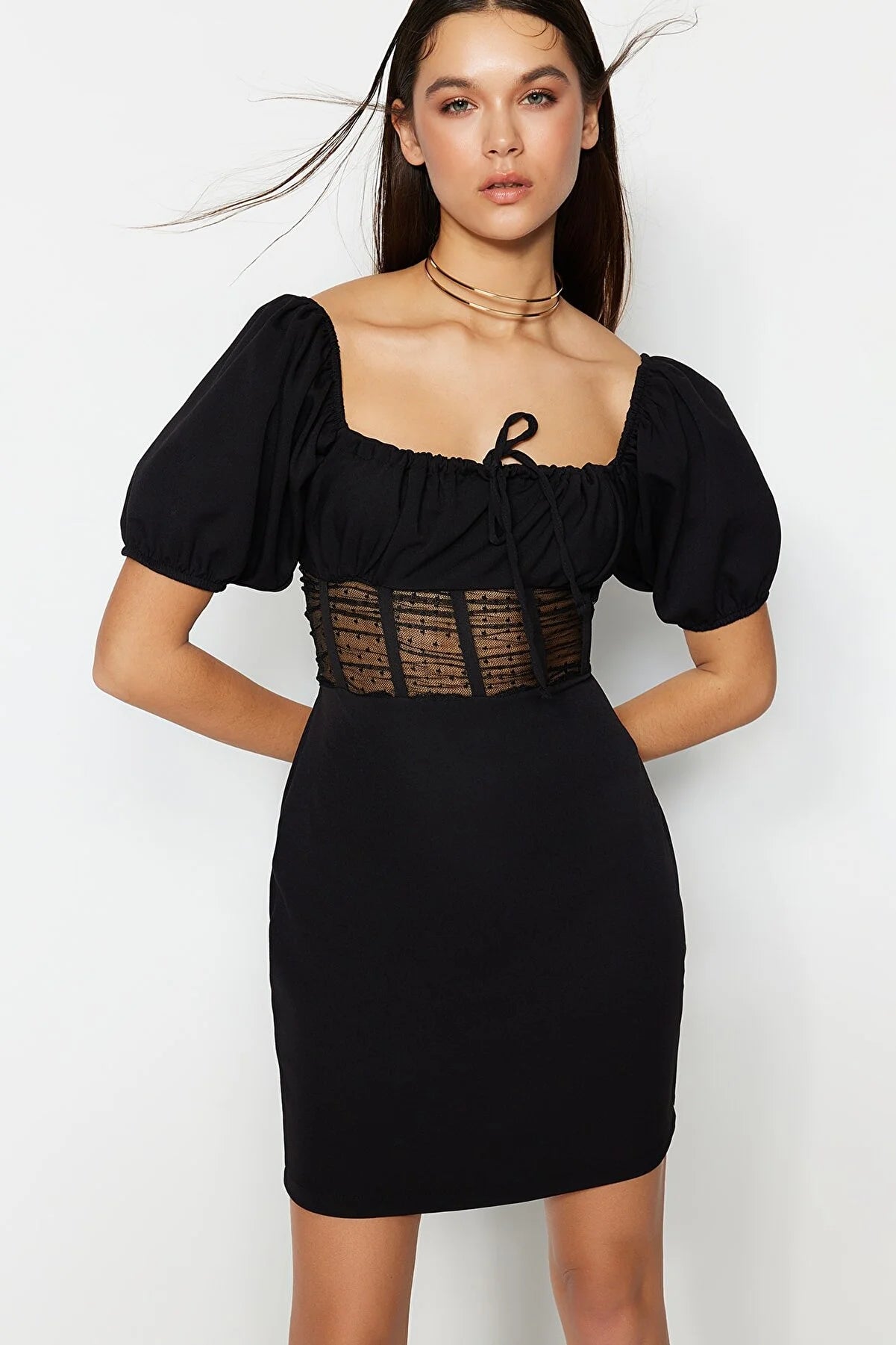 Black Waist Detailed Dress