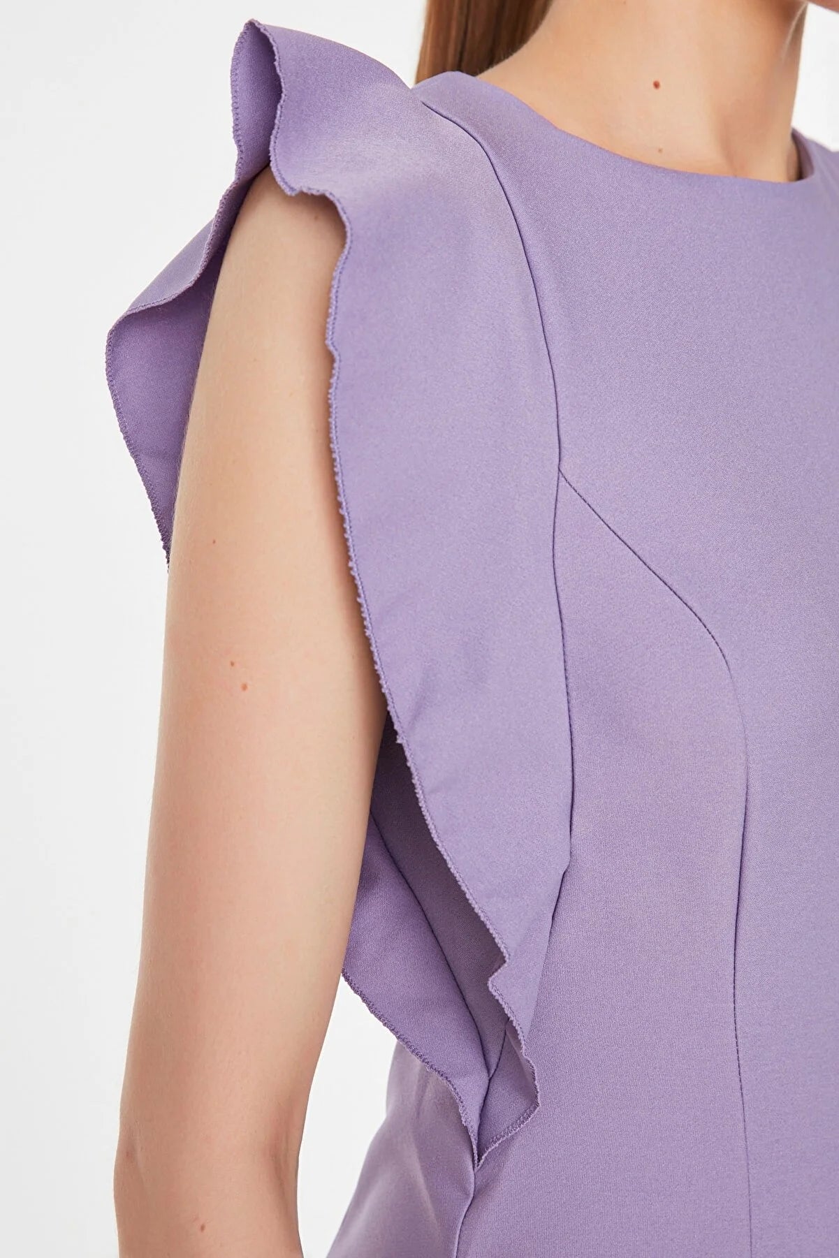 Lilac Ruffle Detailed Dress