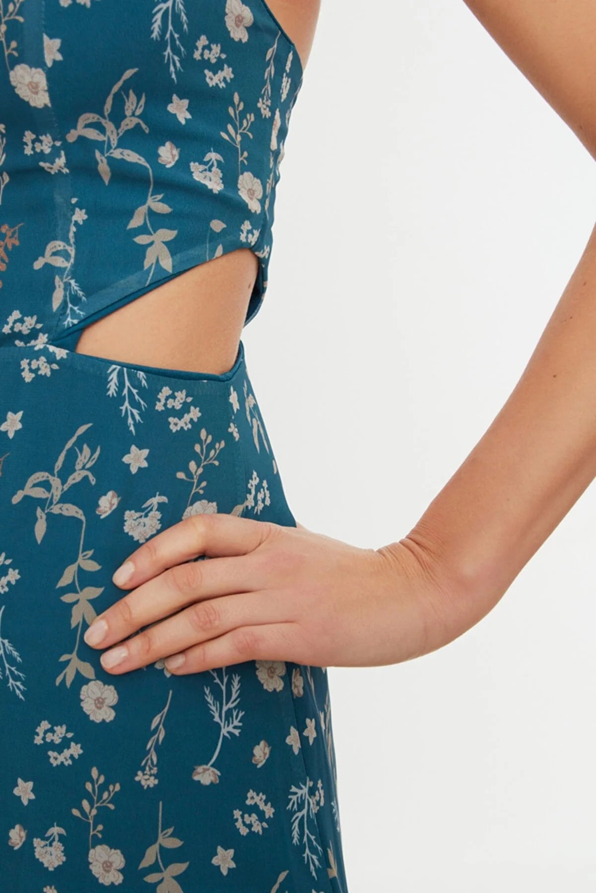 Multicolored Slit Detailed Dress