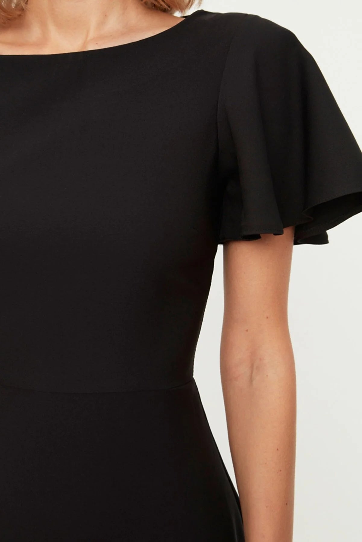 Black Ruffle Midi Dress