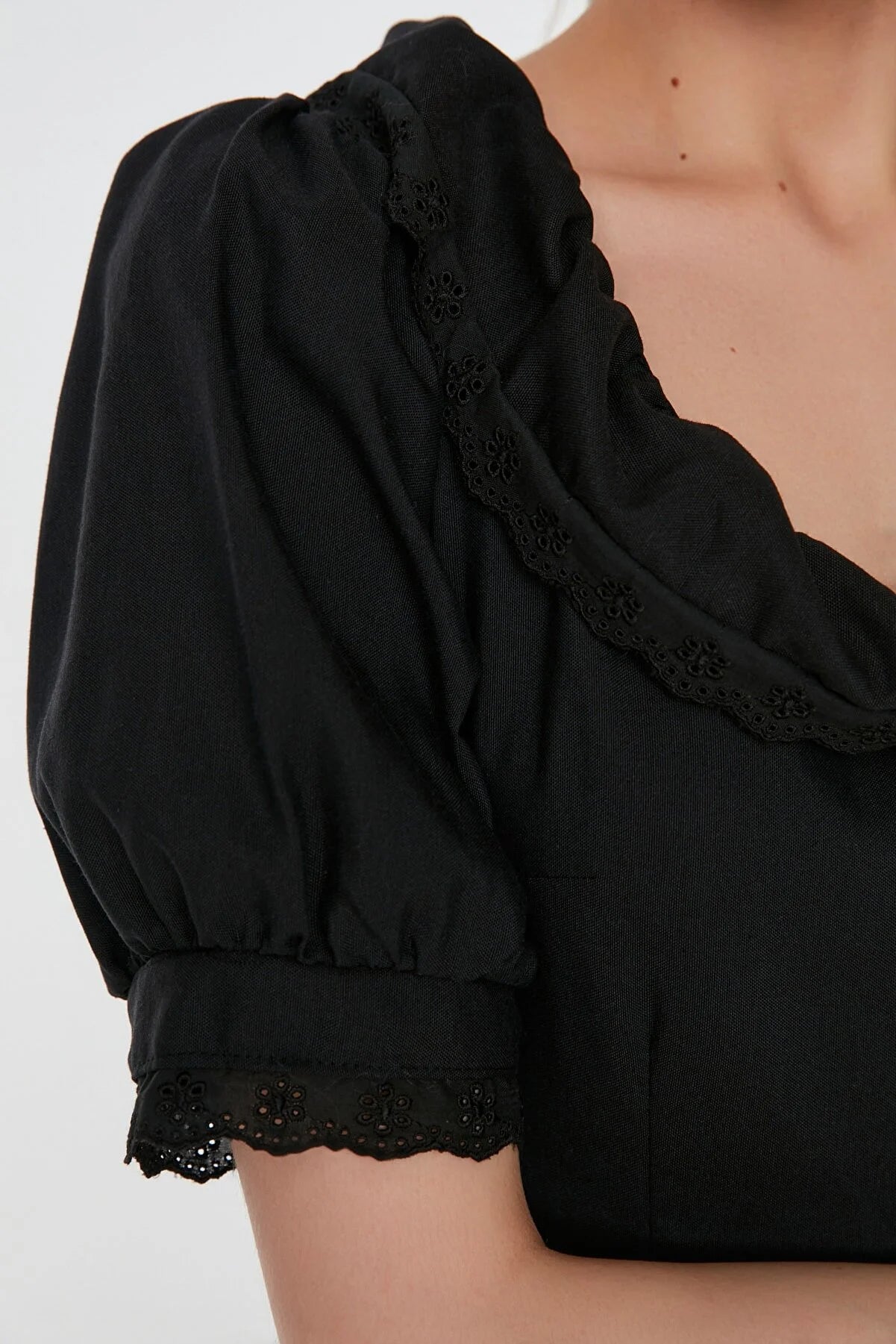 Black Embroidered Detailed Dress